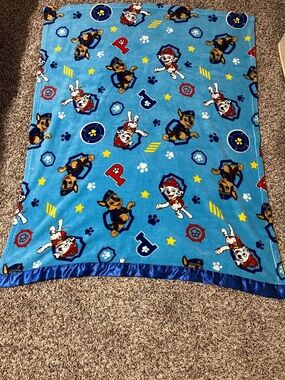 Nickelodeon Paw Patrol Blue Kids Blanket with Chase & Marshall